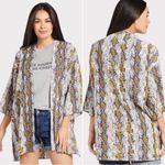 Allison Joy Ali Snake Kimono Grey Yellow M L Photo 2