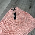 Lulus  NWT Our Summer Love Coral Pink Gingham Ruffled Skort S Photo 4