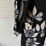 Max Studio  Black Floral Knitted Sweater Long Sleeve Dress Photo 2