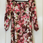 Motherhood  maternity size small Pink and Brown Floral top / short dress Photo 0