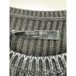 AllSaints Ria Jumper Cut Out Black Rib Knit Crewneck Pullover Long Sleeve Large Photo 3
