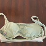 Aerie Women's Mint Green White Pinstripe Bikini Swim Top Bandeau Size Medium Photo 1