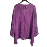 Maggie Barnes  Women Ruffle Top 26/28 Purple Lagenlook‎ Career Workwear Dressy Photo 2