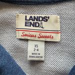 Lands' End Vintage Serious Sweats dark blue collared long sleeve shirt size XS Photo 5