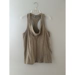 James Perse  Slub Racerback Tank Womens 2 (Medium) Taupe Draped Cowl Neck Photo 11