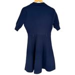 Shoshanna Navy Edgemont Dress size Medium Thick Knit Short Sleeves NO BELT Photo 7