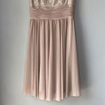 Jessica Howard  Lace Chiffon Midi Dress Beige Neutral Photo 3