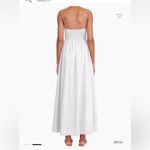 STAUD NWOT  Landry Shoulder-Tie Smocked Cotton Maxi White Dress sz L Photo 3