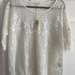 Gold Hawk Womens Small White Lace Top Sheer Etherial Photo 0