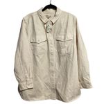 Madewell  Garment Dyed Twill Shirt Jacket Ivory Long Sleeve Button Up 2X Photo 1