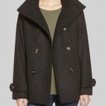 Thread & Supply Coat Double‎ Breasted Peacoat Hunter Black Wool Blend Size XL Photo 0