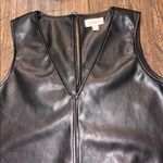Evereve Elodie Black Vegan Leather Shift Dress Medium EUC Sleeveless Streetwear Photo 2
