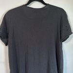 Lucky Brand Embroidered Cut Out Top Dark Charcoal Size S Photo 6