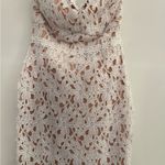 Lulu's Strapless White Floral Lace Dress Pink Photo 2