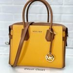 Michael Kors Honeycomb Multi Mercer Satchel Pebbled Leather Belt Purse Photo 0
