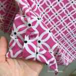Coral Bay Hot Pink & White Mod Pattern Button Up Blouse Top Small Relaxed EUC Photo 4