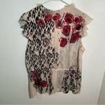 Jonathan Martin Button Down Blouse Beige Animal Print Floral 2X Photo 7