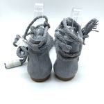 Joie  Falk Ankle Wrap Sandals Suede Braided Strappy Fringe Gray Size 37.5 US 7.5 Photo 2