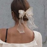 Princess Polly Cream Hair Bow Photo 0