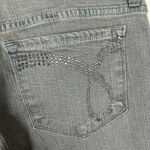 NYDJ Womens Flare Jeans Gray High Rise Stretch Embellished Made in USA 12 Petite Photo 9