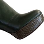 Like New House of Harlow 1960 Leather Heeled Booties Green / Snakeskin Size 8 Photo 2