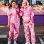 NWOT Samii Ryan X DK's Donuts Designer Collab Pink Tie Dye Sweatpants Size Small Photo 2