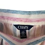 CHAPS  Women Sz L Blouse Striped Boho Square Neck Ruffle Peasant Shirt 3/4 Sleeve Photo 4