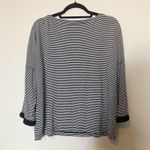 Vineyard Vines Jet Black and White Stripe Embellished Knit Top Photo 4