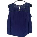 Mason & Belle Navy Blue Lace & Embroidered Sleeveless Blouse Women Sz XL Photo 1