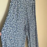 Luukse Wide Leg High Rise Ditsy Floral Pants Blue Rayon Side Zip Flowy Sz Medium Photo 8
