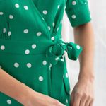 & Other Stories & OTHER STORIES Polka Dot Wrap Green V-neck Mini Dress Sz 0 Photo 7