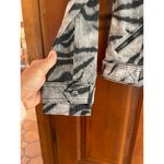 White House | Black Market   stretchy denim zebra print Moto jacket size 00 petite Photo 2