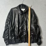 Ava & Viv Jacket Womens 1X Black Ruched Sleeves Elastic Cuff Bomber Coat Photo 5