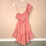 Free People Women’s Lovers Lane Peach Pink One Shoulder Fit and Flare Mini Dress Photo 1