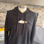 White Birch Black Fitted Cut Out Long Sleeve Hoodie Photo 3