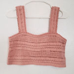 Aerie  Pink Crochet Crop Top small Photo 0