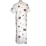 AMERICANA White T Shirt Dress Flags & Stars Patriotic Vintage Made in USA Size M Photo 2