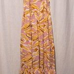 NWOT Boemo pink and yellow leaf Maxi Dress Size L Size L Photo 0