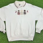 Jerzees Vintage Sweatshirt Women M Collared USA sweater July 4th Patriotic NWOT Photo 0