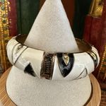 Sequin Black & Ivory Enamel Zigzag Clamper Bracelet Photo 5