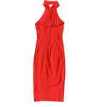 Bebe  high neck halter criss cross back Bodycon dress Photo 4