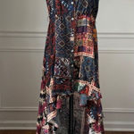 Suki So Juliet Hi Low Kasbah Print Tiered Ruffle Bandana Patchwork Boho Dress $3 Red Size L Photo 0