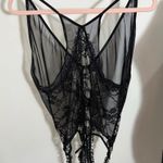 Source Unknown Black Chemise with Intricate Lace Detailing Photo 0