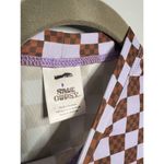 Free People NEW  x Salt Gypsy Ruched Printed Surf Rashguard‎ XS Purple Check Photo 6