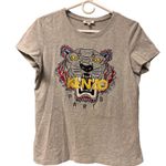 KENZO Paris Tiger Head Embroidered Gray Short Sleeve T Photo 0