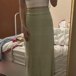 SheIn Woven Light Green Maxi Skirt Photo 0
