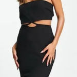 NWT Vesper Womens Cutout Bandeau Strapless Midi Dress Bodycon Party Cocktail 8 Black Photo 0