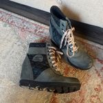 Sorel Women's Black and Gray Lace-Up Boots Wedge Anole Booties Waterproof 7.5 Photo 7