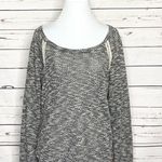 YA Los Angeles Heather Gray Crochet Trim Lightweight Sweater Top Size Large Boho Photo 0