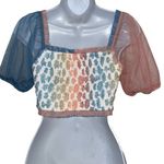 Storia  Mesh Tinkerbell Crop Top Daisy Appliques NWOT Size‎ Small Photo 6